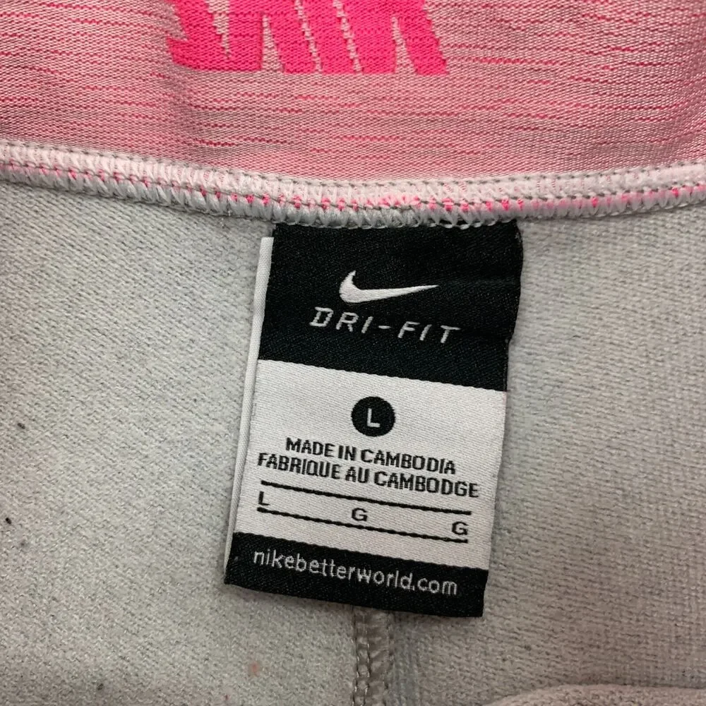 Nike Capri Sweatpants Girls L Large Gray Dri Fit Victory Cotton Nylon Blend Pant